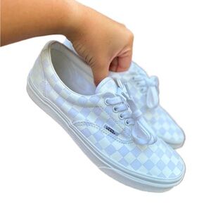 White Checkerboard Vans